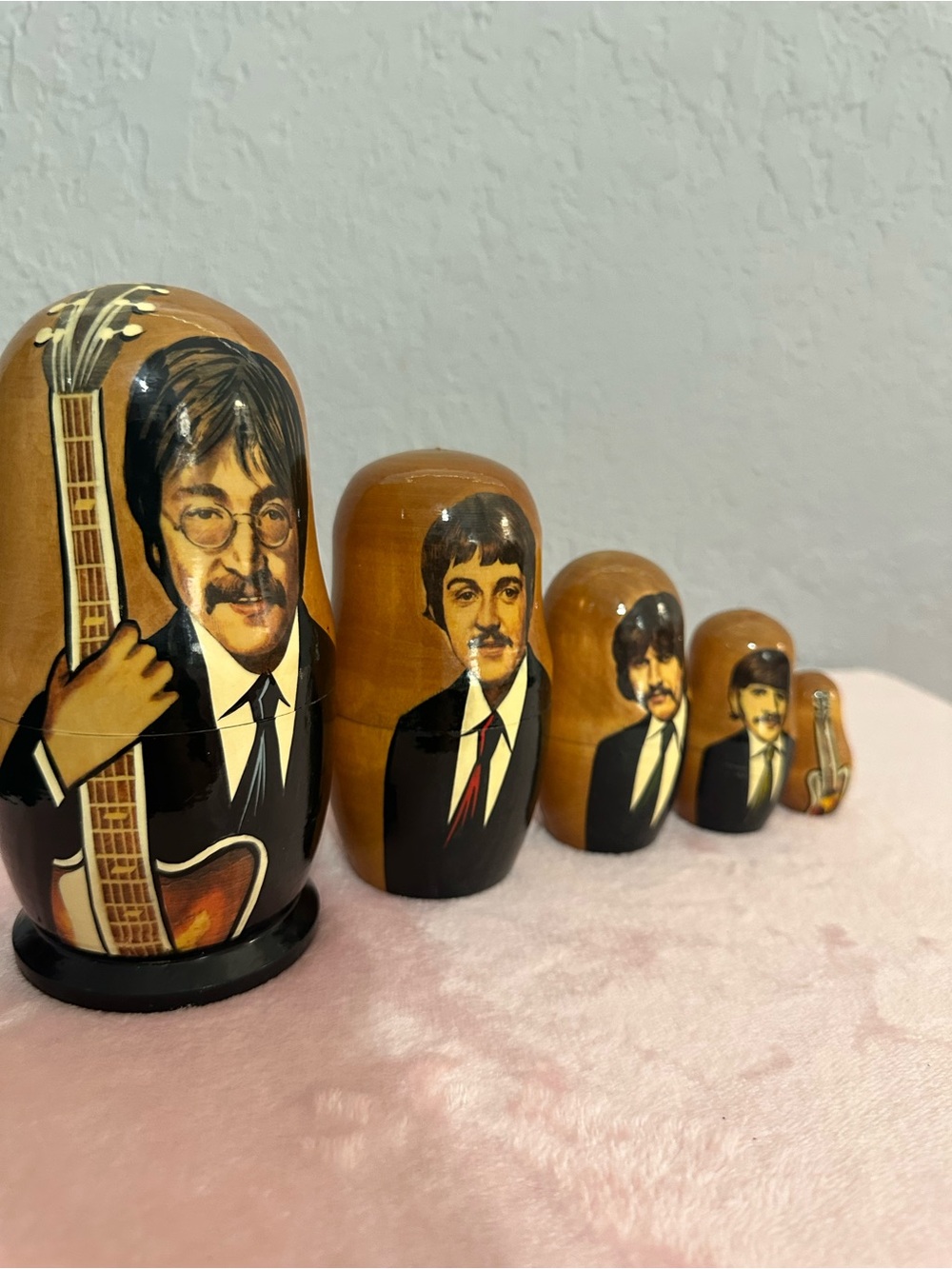 The Beatles Hand-Painted Wooden Nesting Doll